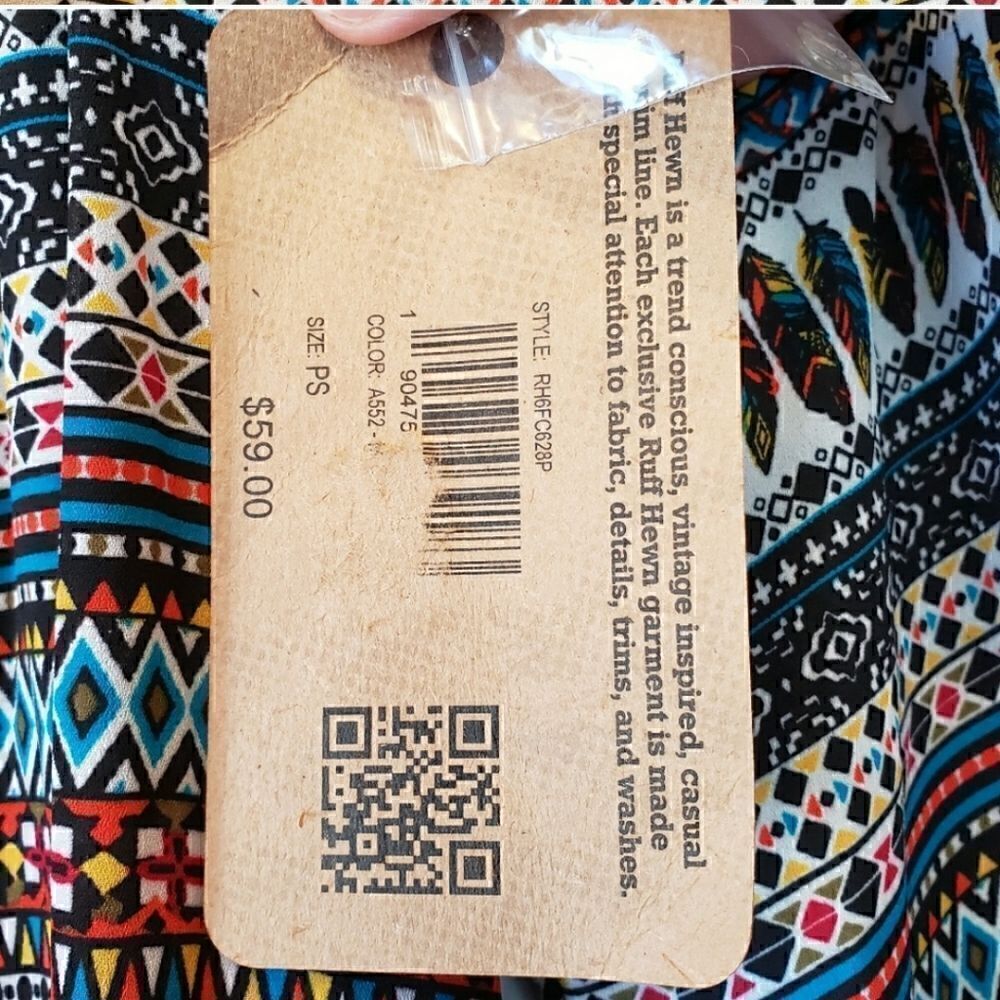 RUFF HEWN L/S Flowy Colorful Boho Top - Picture 5 of 10
